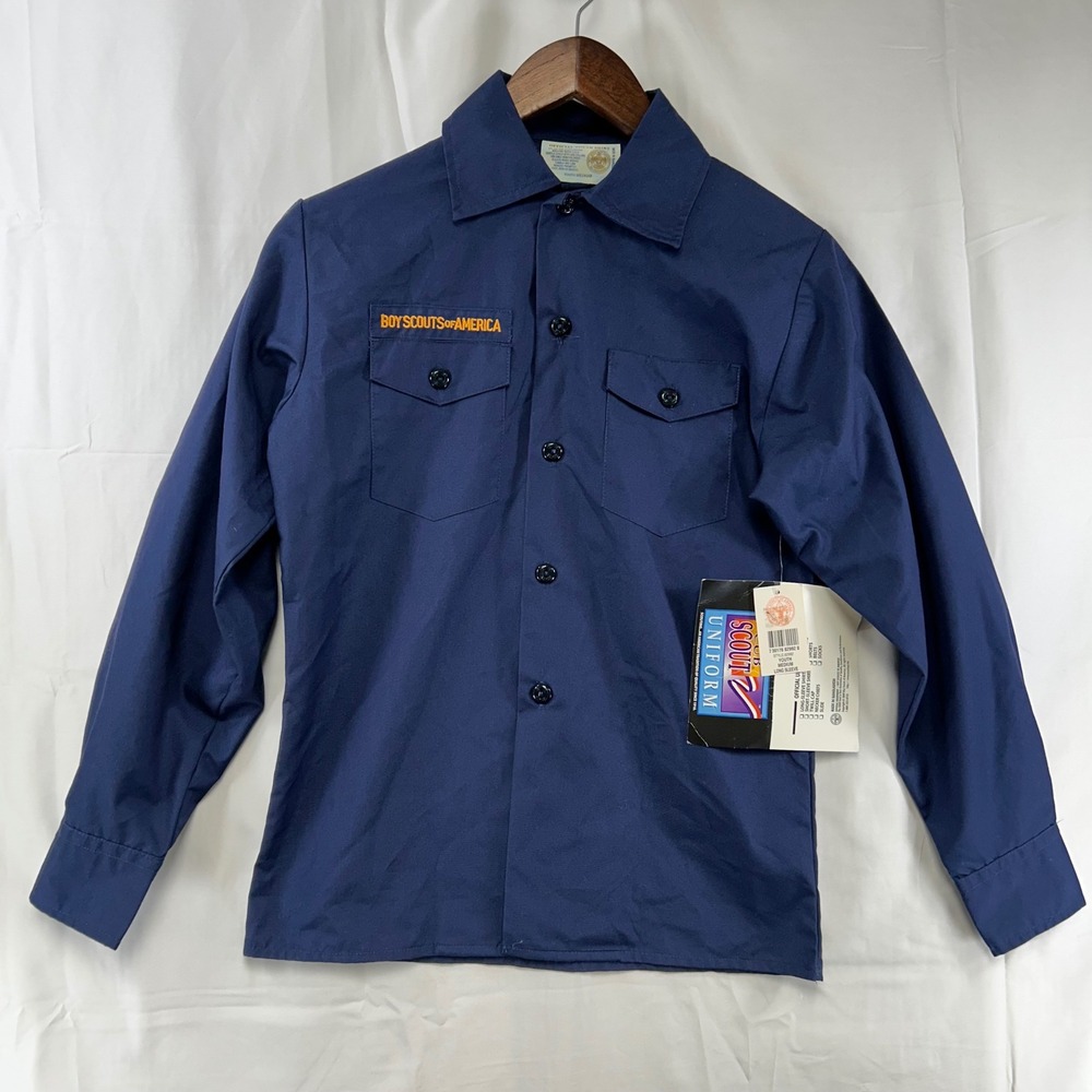 Boy Scouts of America Uniform Shirt Youth Medium Navy Blue Long Sleeve NWT 82992